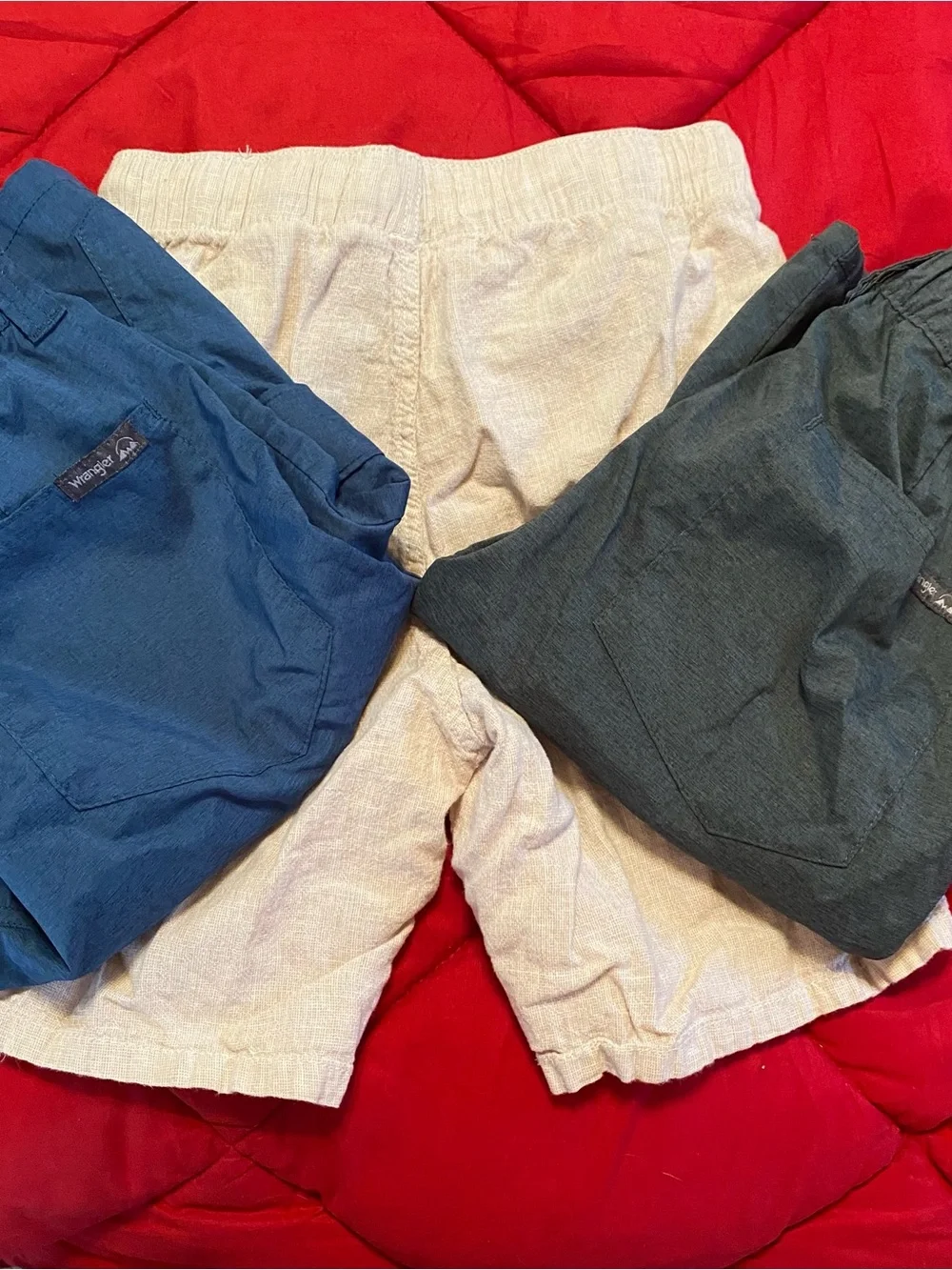 Wrangler Kids' Shorts in Blue, Charcoal & Cream